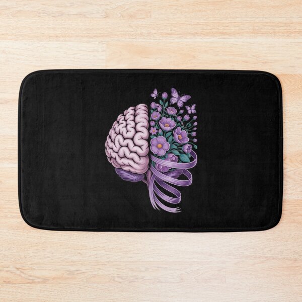 Item preview, Epilepsy Awareness Brain with Purple Ribbon and Flowers designed and sold by Gogetgiggles.