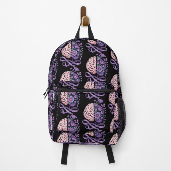 Item preview, Epilepsy Awareness Brain with Purple Ribbon and Flowers designed and sold by Gogetgiggles.