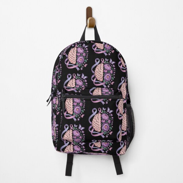 Item preview, Epilepsy Awareness Brain with Purple Ribbon and Flowers designed and sold by Gogetgiggles.