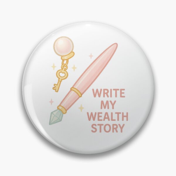 Item preview, Pearl Planner Pen - Luxury Witch Manifestation Sticker | Kawaii Rich Girl Energy | Write My Wealth Story | Feminine Abundance Charm designed and sold by HerDreamCodes.