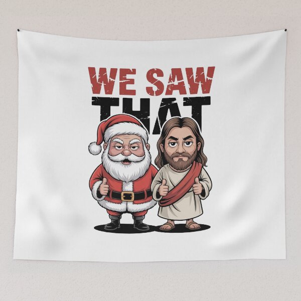 Item preview, Santa and Jesus We Saw That designed and sold by MonkiFlipp.