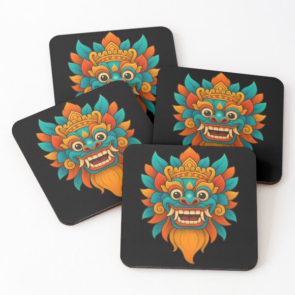 Item preview, Balinese Barong Spirit Mask – Vibrant Mythical Guardian designed and sold by Aumho13.