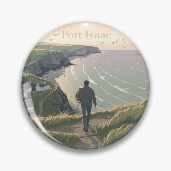 Item preview, Port Isaac Cornwall Coastal Clifftop Sunset – Seaside Village Art designed and sold by CircinusStore.
