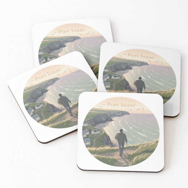 Item preview, Port Isaac Cornwall Coastal Clifftop Sunset – Seaside Village Art designed and sold by CircinusStore.