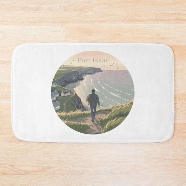 Item preview, Port Isaac Cornwall Coastal Clifftop Sunset – Seaside Village Art designed and sold by CircinusStore.