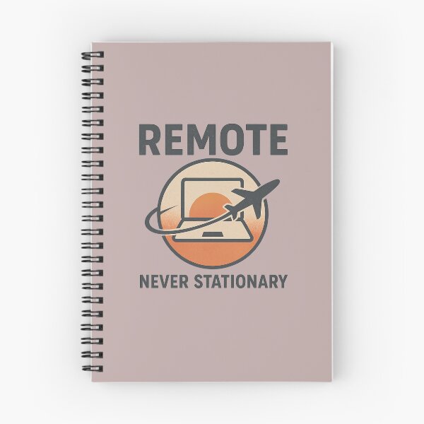 Aperçu de l'œuvre Déplacement à distance • Jamais stationnaire — Badge de voyage minimal créée et vendue par unscriptedPixel.