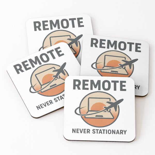 Item preview, Remote • Never Stationary — Minimal Travel Badge designed and sold by unscriptedPixel.