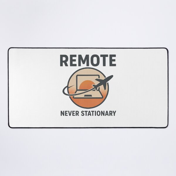 Item preview, Remote • Never Stationary — Minimal Travel Badge designed and sold by unscriptedPixel.