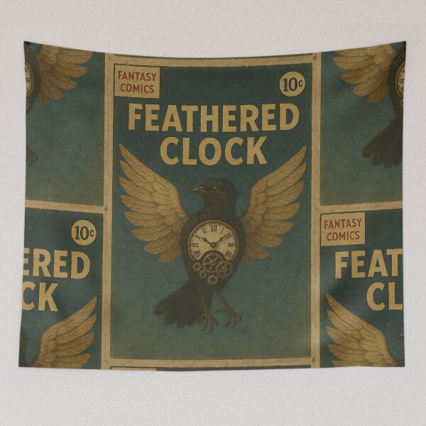 Item preview, Surrealistic Fantasy: Feathered Clock designed and sold by bapupa.
