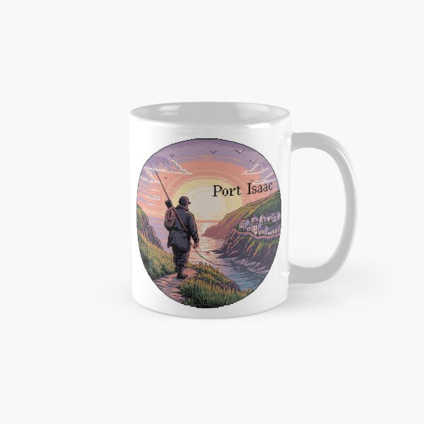 Item preview, Port Isaac Cornwall Sunset – Coastal Pixel Art Landscape designed and sold by CircinusStore.