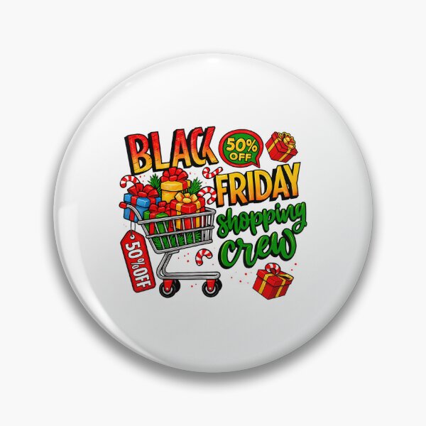 Item preview, Black Funny Happy 2025 Holiday Friday Sale Christmas Shopping designed and sold by Kraigsarina.