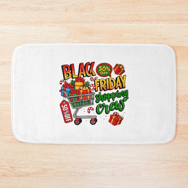 Item preview, Black Funny Happy 2025 Holiday Friday Sale Christmas Shopping designed and sold by Kraigsarina.