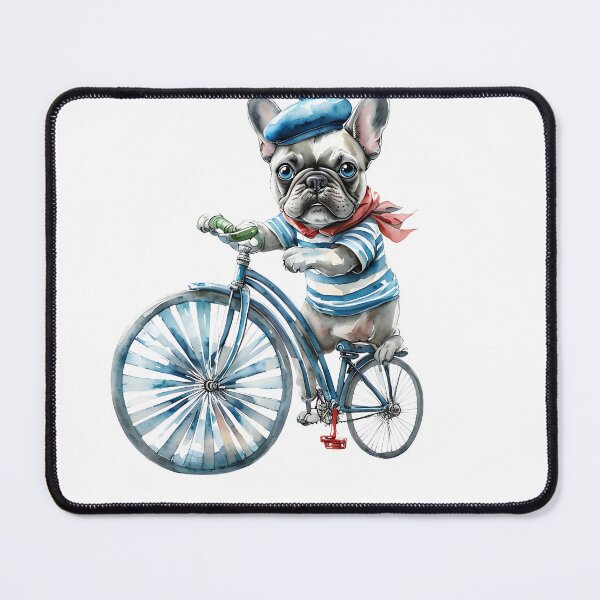 Item preview, Dog in a Beret Riding a Bike designed and sold by ArtisticDesignsbyLinda.