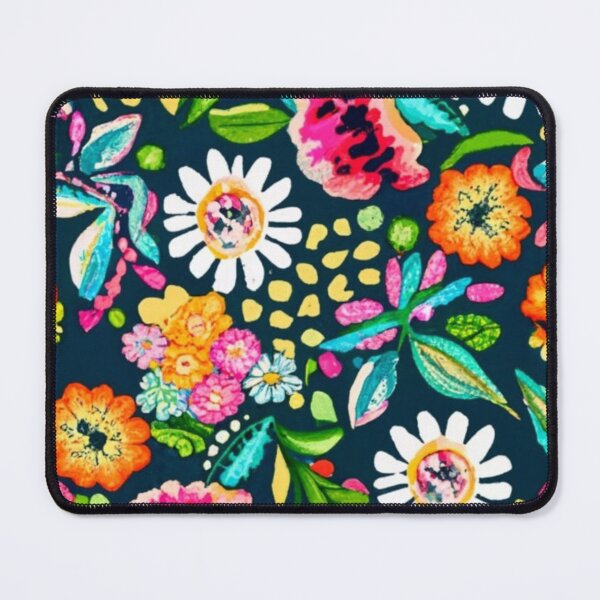 Item preview, beautiful floral motif, vivid picture, graphics, repeating pattern of folkloric floral patterns on a dark background, very colorful, vivid watercolor designed and sold by gulka8.