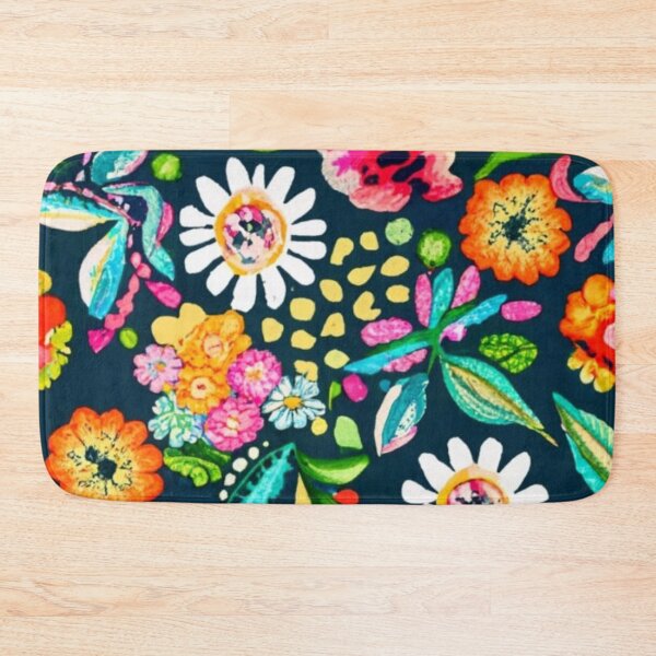 Item preview, beautiful floral motif, vivid picture, graphics, repeating pattern of folkloric floral patterns on a dark background, very colorful, vivid watercolor designed and sold by gulka8.