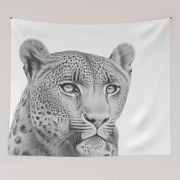 Item preview, Intense Leopard Portrait Hyper-Realistic Wildlife Art designed and sold by LanaGustavsson.