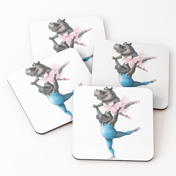 Item preview, Whimsical Ballerina Hippos designed and sold by ArtisticDesignsbyLinda.