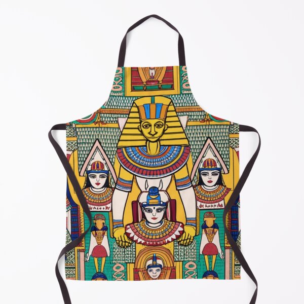 Item preview, Ancient Egyptian pattern of pharaoh queens and sphinx, abstract background mixed with tribes, multiple colors, clear borders, centered, white background. designed and sold by gulka8.