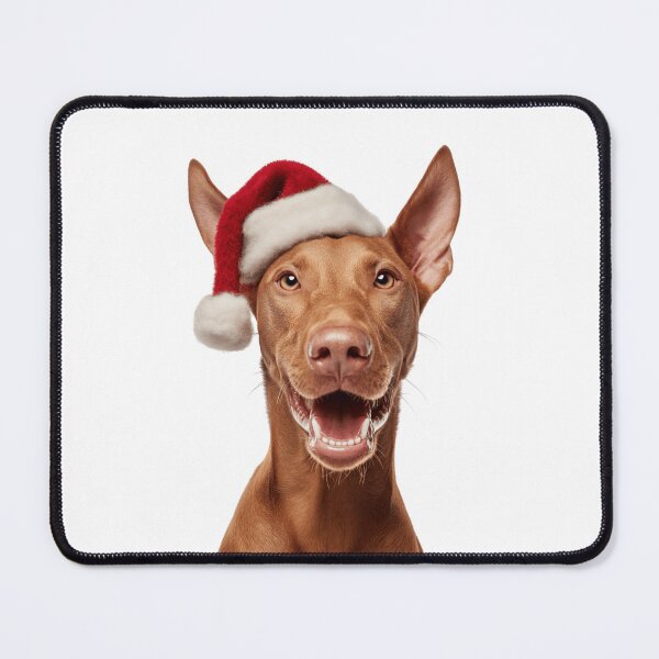 Item preview, Cute Pharaoh Hound Christmas Art — Pharaoh Hound Wearing Santa Hat designed and sold by LazyOwlStore.