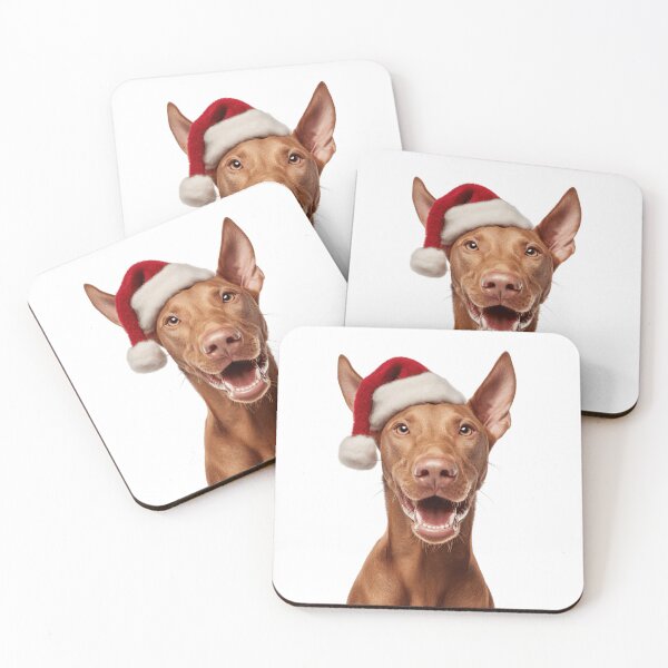 Item preview, Cute Pharaoh Hound Christmas Art — Pharaoh Hound Wearing Santa Hat designed and sold by LazyOwlStore.