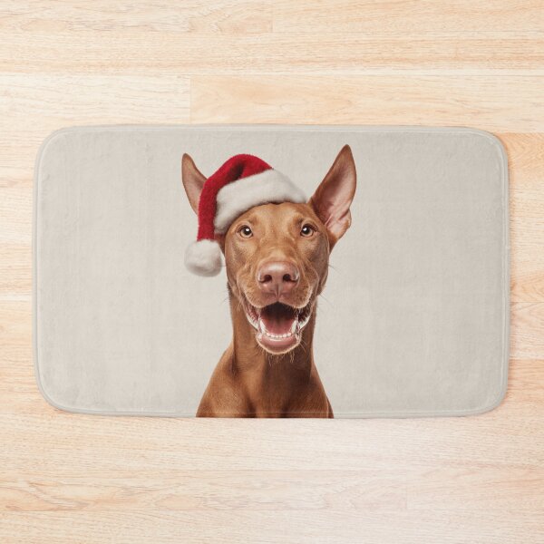 Item preview, Cute Pharaoh Hound Christmas Art — Pharaoh Hound Wearing Santa Hat designed and sold by LazyOwlStore.