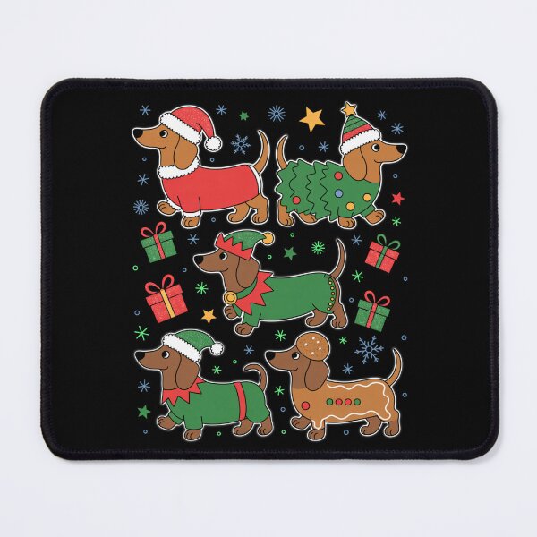 Item preview, Christmas Dachshunds Cute Sausage Dog Xmas Winter Holiday Art designed and sold by FreshVibe Prints.