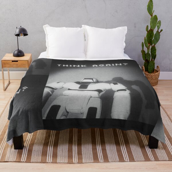 Item preview, THINK AGAIN? Robot Glitch Art - Retro Futurism Monochrome  designed and sold by SergioMiklos.