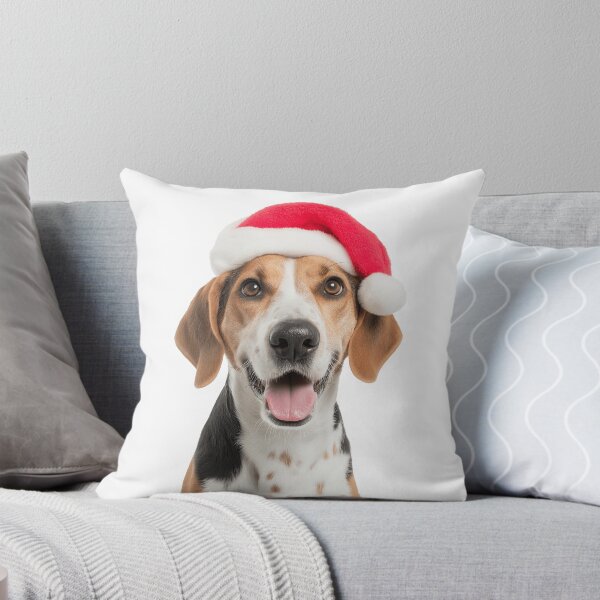 Item preview, Cute American Foxhound Christmas Art — American Foxhound Wearing Santa Hat designed and sold by LazyOwlStore.