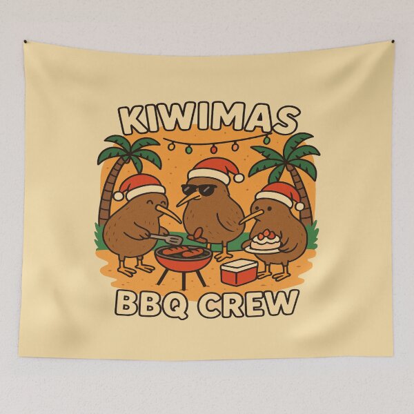 Item preview, Kiwimas BBQ Crew – Funny New Zealand Christmas Beach designed and sold by Globalcitytees.