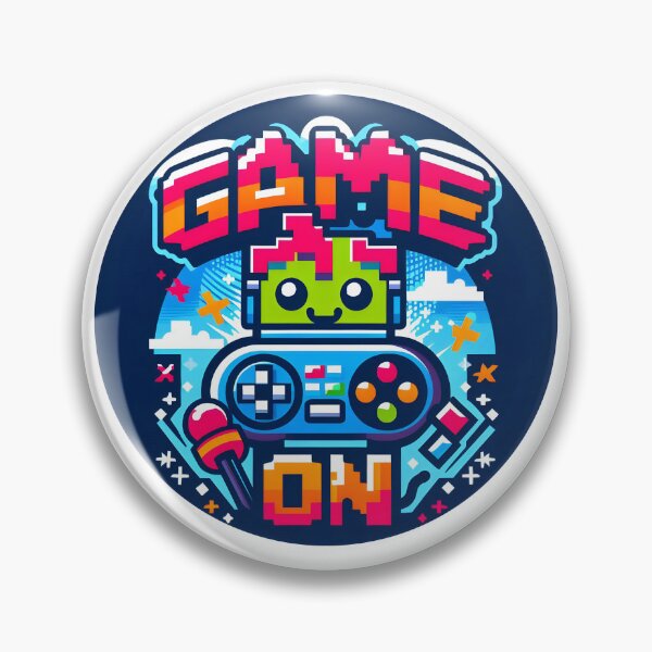 Item preview, Colorful Retro Gaming Design with Pixel Art Robot. Game On! designed and sold by The-T-In-Retro.
