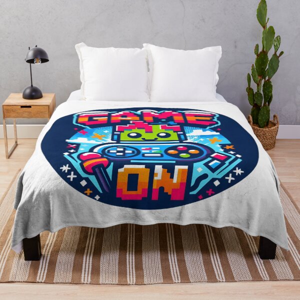 Item preview, Colorful Retro Gaming Design with Pixel Art Robot. Game On! designed and sold by The-T-In-Retro.