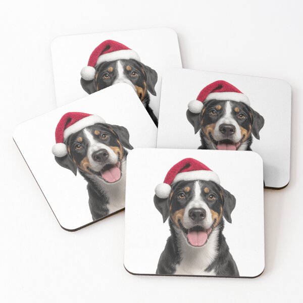 Item preview, Cute Entlebucher Mountain dog Christmas Art — Entlebucher Mountain dog Wearing Santa Hat designed and sold by LazyOwlStore.