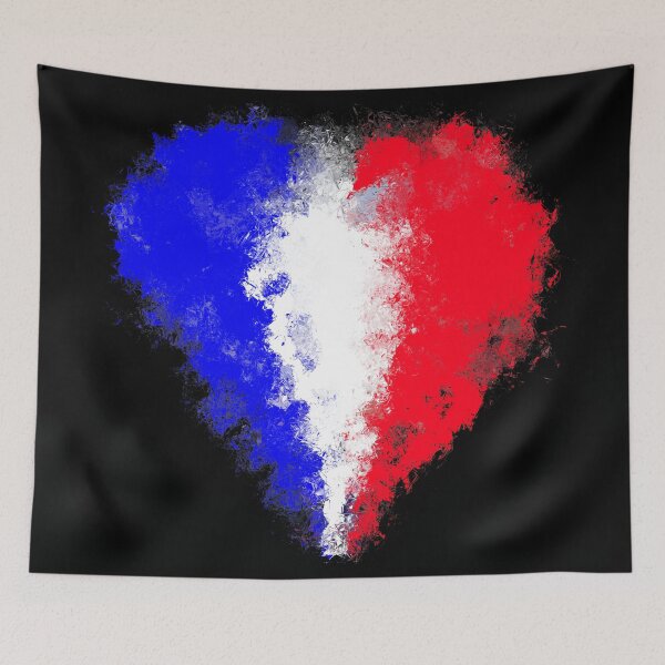Item preview, Blue White Red Heart - French Love and Pride designed and sold by Danisa84.