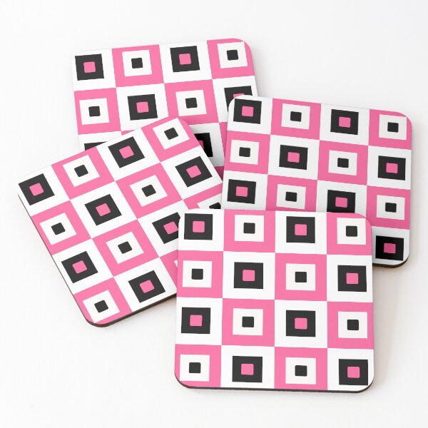 Item preview, Pink Black White Checkered Squares Pattern Design   designed and sold by PatternTitan.