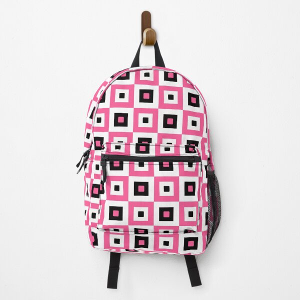 Item preview, Pink Black White Checkered Squares Pattern Design designed and sold by PatternTitan.