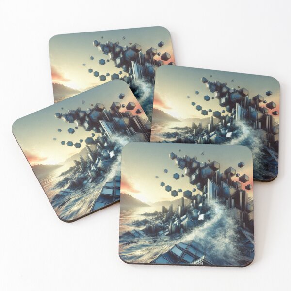 Item preview, Surreal Geometric Towers Rising from the Sea designed and sold by Dogandesighn.