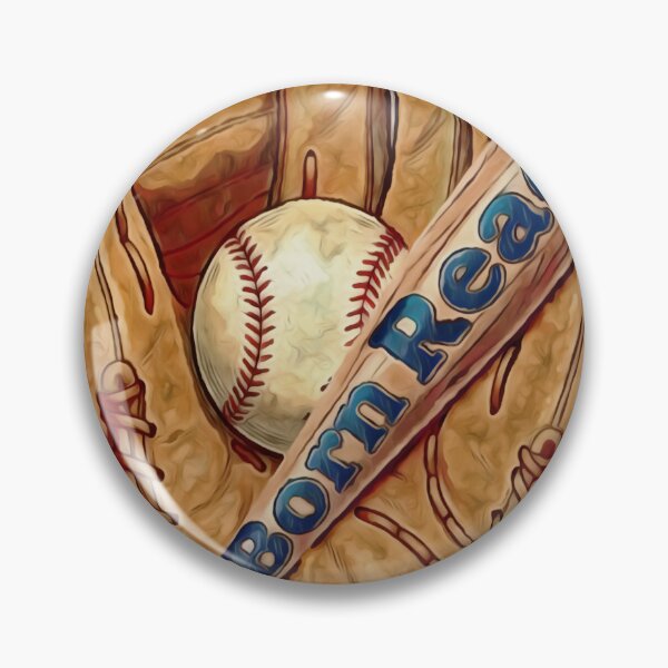 Item preview, Born Ready Baseball - Vintage Glove Bat and Ball Art designed and sold by Hen-C-Art.