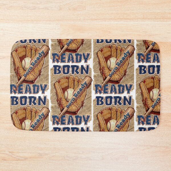 Item preview, Born Ready Baseball - Vintage Glove Bat and Ball Art designed and sold by Hen-C-Art.