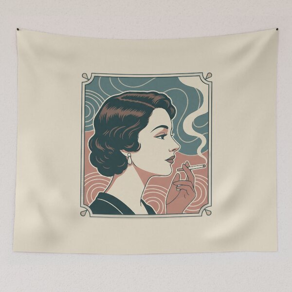 Item preview, Retro Lady Smoking in Classic Pop Art Style. designed and sold by Spark2Seduction.