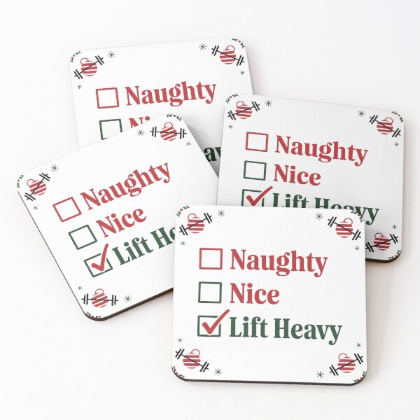 Item preview, Naughty Nice Lift Heavy Shirt – Funny Christmas Fitness Checklist Tee designed and sold by WSPrintCrafter.