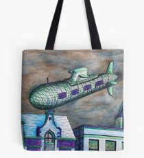 Flying Submarine Tote Bag