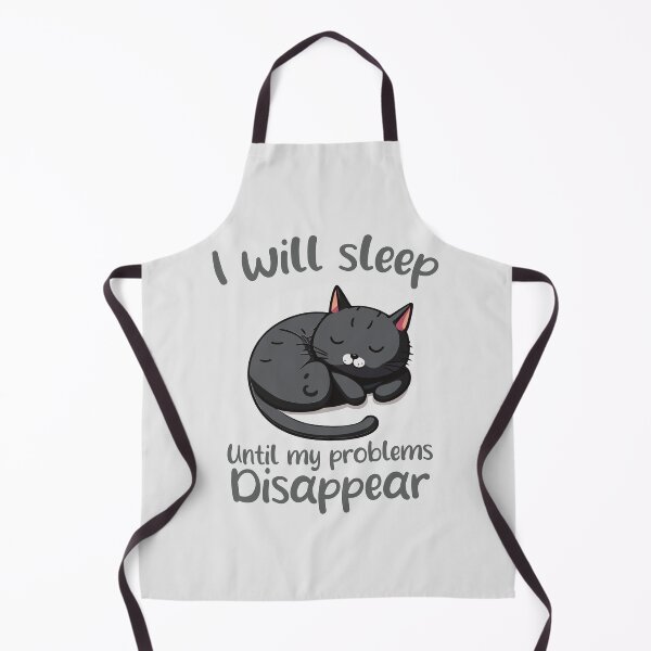 Item preview, I Will Sleep Until My Problems Disappear – Cute Curling Black Cat Design designed and sold by EmeraldeaArt.