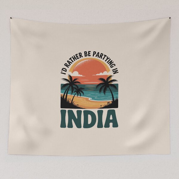 Item preview, Summer vibe India Poster – Tropical Sunset Party Travel Wall Art designed and sold by paulo silveira.