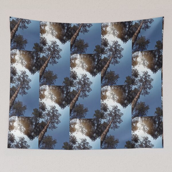 Item preview, Vertical Pine Forest Sky View - Contrail Sunlight Photo  designed and sold by SergioMiklos.