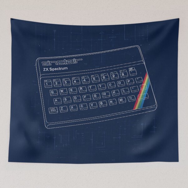 Item preview, ZX Spectrum Computer Blueprint Retro Design designed and sold by Retr0Tshirts.
