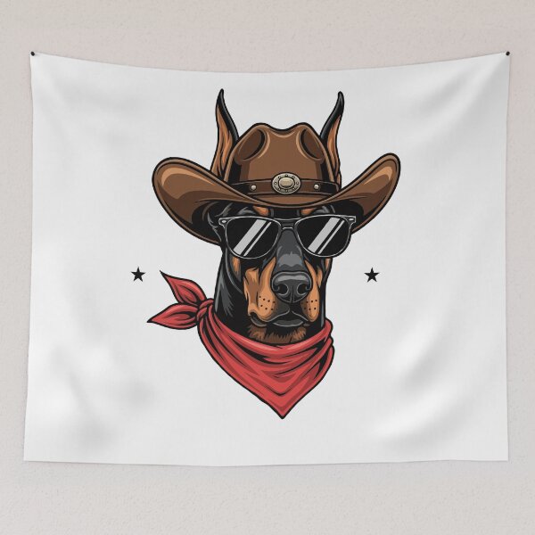 Item preview, Western Doberman Pinscher – Cute Cowboy Dog designed and sold by The Real Life Symphony.