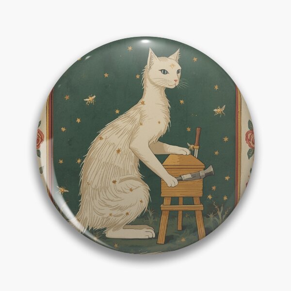 Artikelvorschau, Cremefarbene Katze, Imker, Mittelalterliche Kunst entworfen und verkauft von PictorialWhimsy.