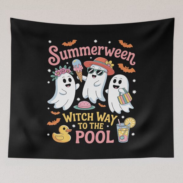 Item preview, Summerween Witch Way To The Pool, Just Waiting For Halloween  designed and sold by KonstanKoraner.