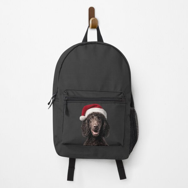 Item preview, Cute Irish Water Spaniel Christmas Art — Irish Water Spaniel Wearing Santa Hat designed and sold by LazyOwlStore.