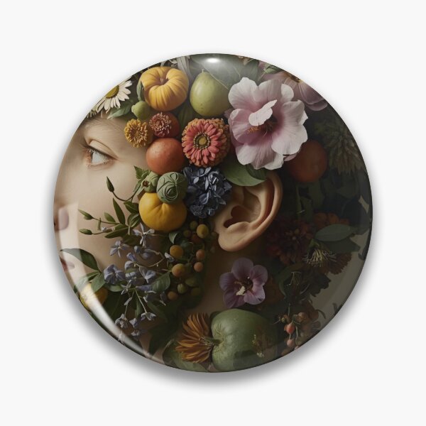 Item preview, Floral Renaissance Portrait – Nature Inspired Surreal Art designed and sold by nivadaofficiel2.